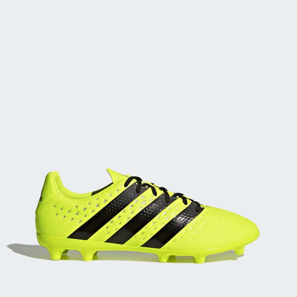 Adidas Ace 16.3 Firm Ground - ποδοσφαιρικα παπουτσια ανδρικα - Κίτρινα/Μαυρα/Ασημι Μεταλλικός,Μέγεθο